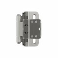 Amerock 3/8in 10mm Inset Self Closing Partial Wrap Polished Chrome Cabinet Hinge, 1 Pair BPR756526